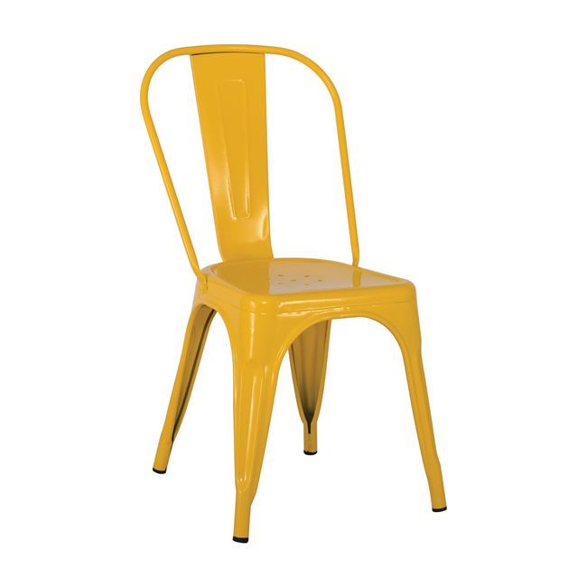 Καρέκλα "RELIX" από μέταλλο σε χρώμα κίτρινο 44x49x84