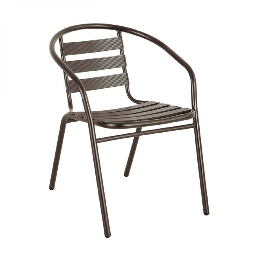 Πολυθρόνα "FUNKY" από μέταλλο-αλουμίνιο σε καφέ χρώμα 54x60x73