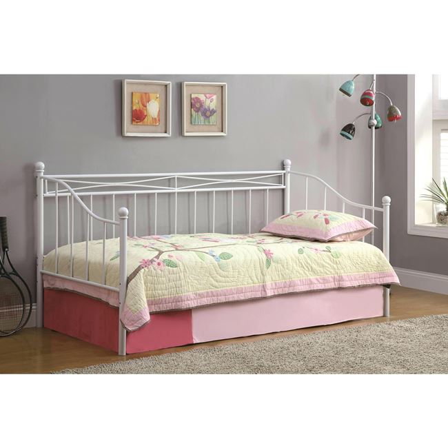 Κρεβάτι "MARIN"  επεκτ/νο από μέταλλο σε χρώμα λευκό 90x190