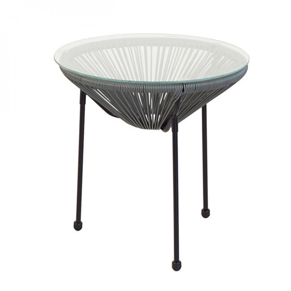 Τραπεζάκι "ACAPULCO" μεταλλικό σε χρώμα μαύρο/γκρι 50x50