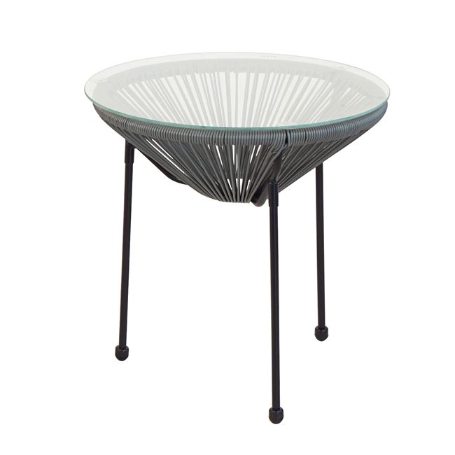 Τραπεζάκι "ACAPULCO" μεταλλικό σε χρώμα μαύρο/γκρι 50x50