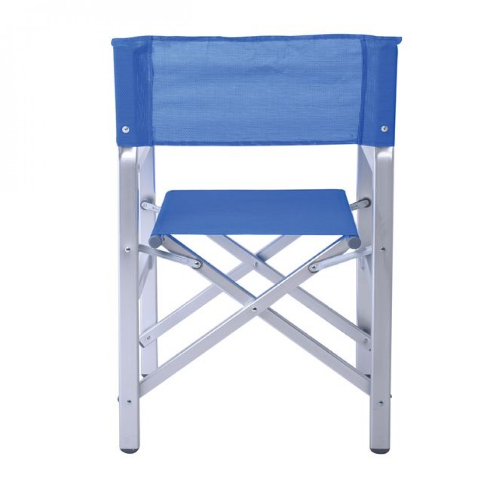 Πολυθρόνα σκηνοθέτη από αλουμίνιο/textilene σε χρώμα ασημί/μπλε 54x43x88