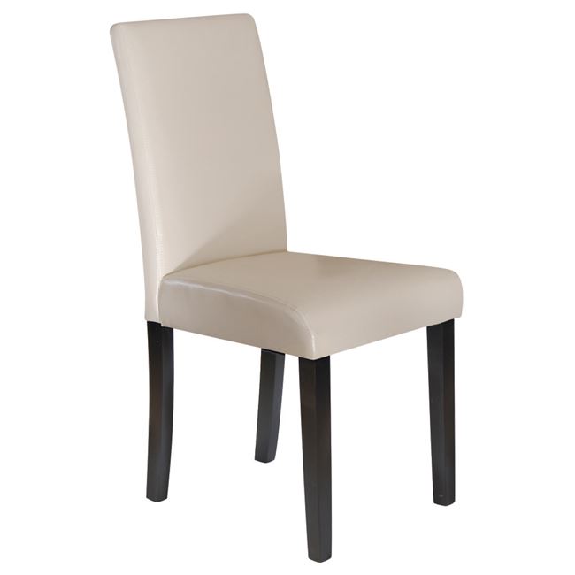 Καρέκλα "MALEVA-L" από ξύλο/PU σε βέγγε/εκρού χρώμα 42x56x93