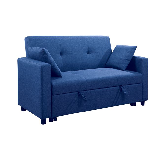 Καναπές-κρεβάτι διθέσιος "IMOLA" από ύφασμα σε μπλε χρώμα 154x100x93