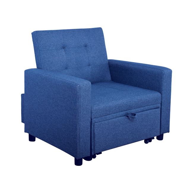 Πολυθρόνα-κρεβάτι "IMOLA" από ύφασμα σε μπλε χρώμα 100x102x92