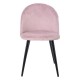 Καρέκλα τραπεζαρίας "BELLA" από μέταλλο/ύφασμα σε μαύρο/ροζ χρώμα 50x56x80