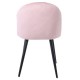 Καρέκλα τραπεζαρίας "BELLA" από μέταλλο/ύφασμα σε μαύρο/ροζ χρώμα 50x56x80