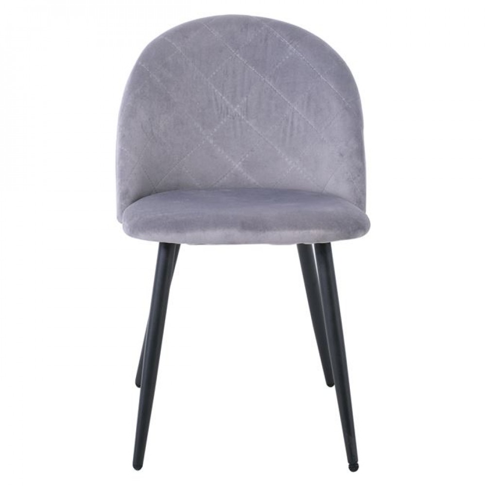 Καρέκλα "BELLA" από μέταλλο/ύφασμα σε μαύρο/γκρι χρώμα 50x56x80