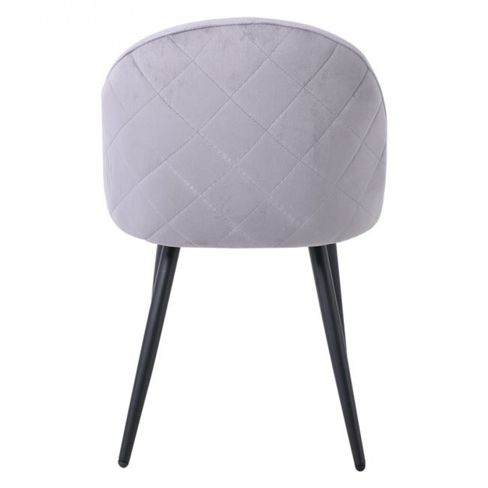 Καρέκλα "BELLA" από μέταλλο/ύφασμα σε μαύρο/γκρι χρώμα 50x56x80