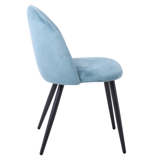 Καρέκλα "BELLA" από μέταλλο/ύφασμα σε μαύρο/πετρόλ χρώμα 50x56x80