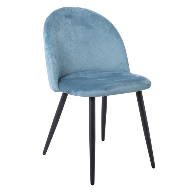 Καρέκλα "BELLA" από μέταλλο/ύφασμα σε μαύρο/πετρόλ χρώμα 50x56x80