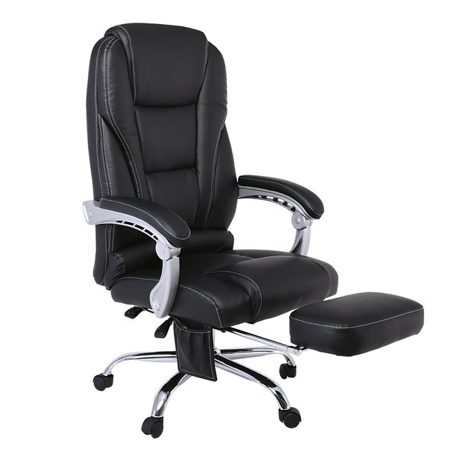 Πολυθρόνα διευθυντή relax "BF9350" από PU/PVC σε μαύρο χρώμα 68x64x118