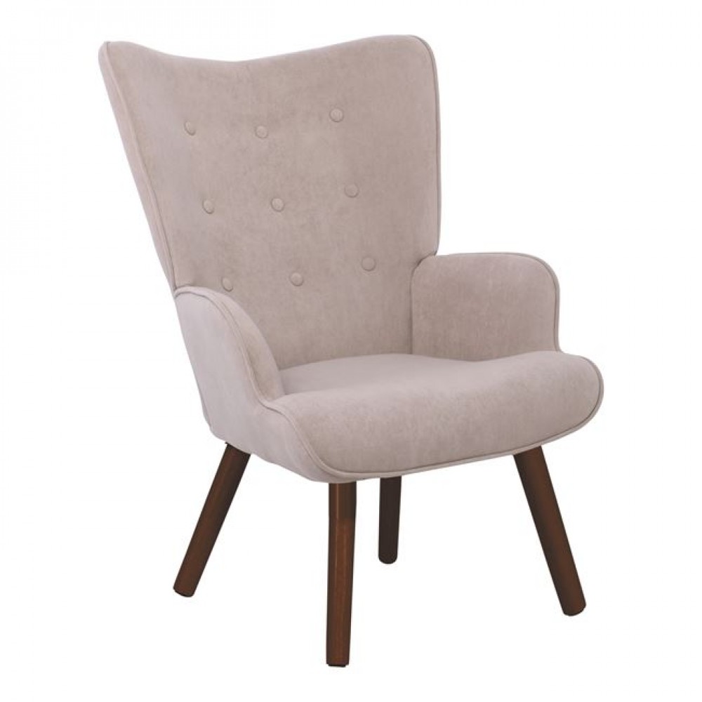 Πολυθρόνα-μπερζέρα "ALMA" από ύφασμα σε χρώμα ανοιχτό καφέ 69x76x97