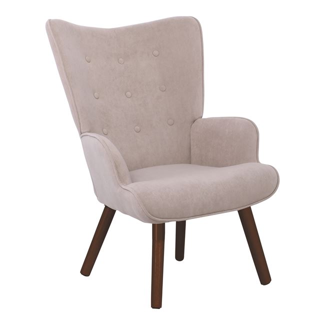 Πολυθρόνα-μπερζέρα "ALMA" από ύφασμα σε χρώμα ανοιχτό καφέ 69x76x97