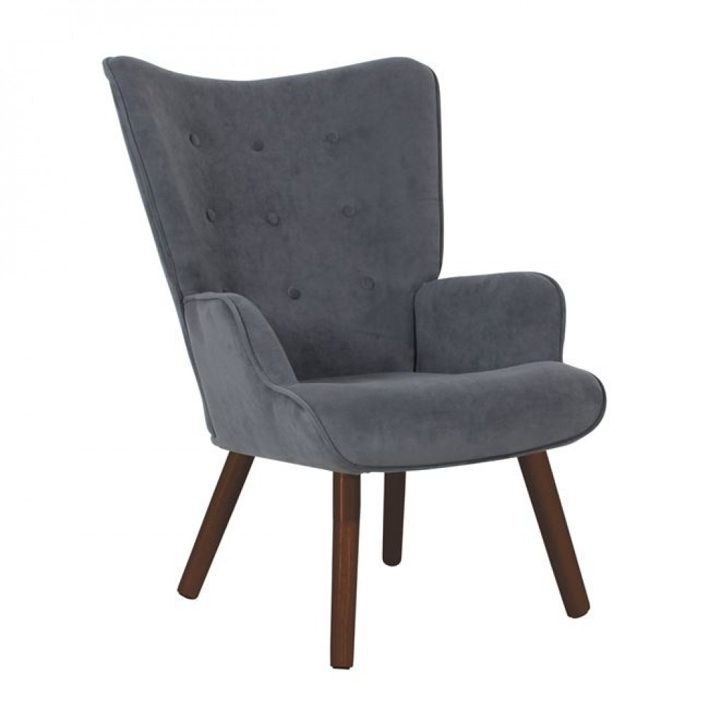 Πολυθρόνα-μπερζέρα "ALMA" από ύφασμα σε χρώμα γκρι 69x76x97