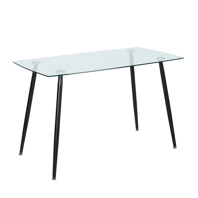 Τραπέζι "ROBY" από μέταλλο/γυαλί σε μαύρο χρώμα 120x70x75