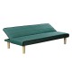 Καναπές-κρεβάτι τριθέσιος "BIZ" από ύφασμα σε πράσινο χρώμα 167x75x70