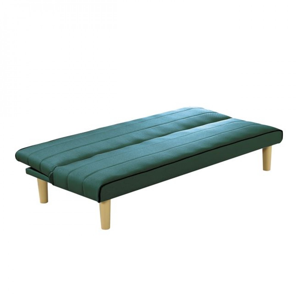 Καναπές-κρεβάτι τριθέσιος "BIZ" από ύφασμα σε πράσινο χρώμα 167x75x70