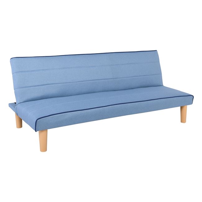 Καναπές-κρεβάτι τριθέσιος "BIZ" από ύφασμα σε μπλε χρώμα 167x75x70