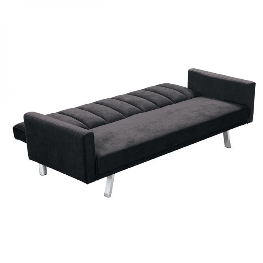 Καναπές-κρεβάτι τριθέσιος "HIT" από ύφασμα σε γκρι χρώμα 198x86x81