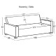 Καναπές-κρεβάτι τριθέσιος "HIT" από ύφασμα σε γκρι χρώμα 198x86x81