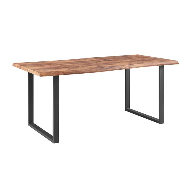 Τραπέζι "LIZARD" από μέταλλο/ξύλο σε μαύρο/φυσικό χρώμα 180x90x77