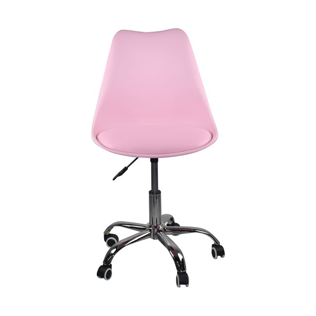 Καρέκλα γραφείου "MARTIN" από PP/PU σε ροζ χρώμα 51x55x81