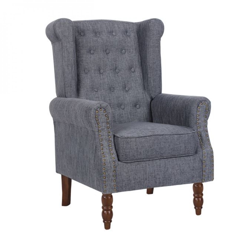 Πολυθρόνα "ROSY" υφασμάτινη σε ανθρακί χρώμα 76x80x103