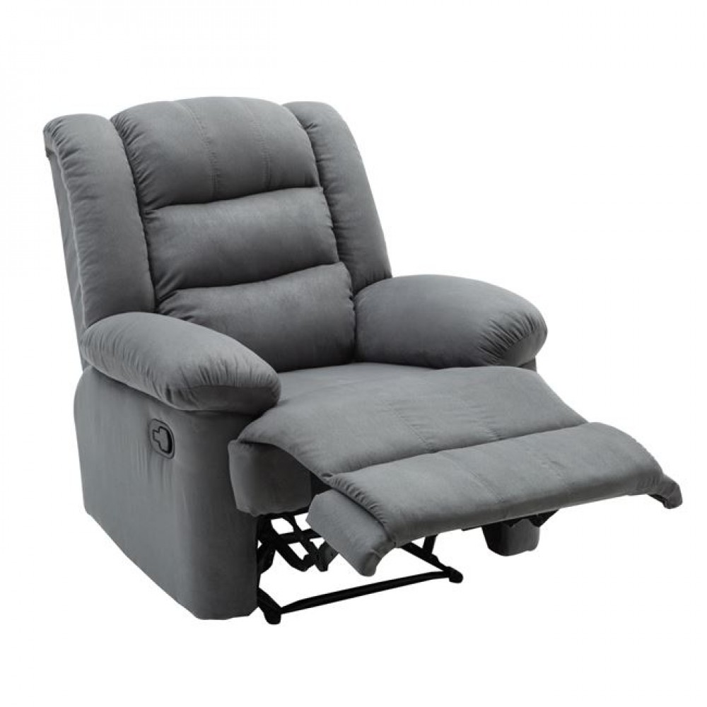 Πολυθρόνα relax "JULIA" από ύφασμα σε γκρι χρώμα 93x90x100