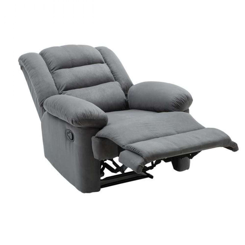 Πολυθρόνα relax "JULIA" από ύφασμα σε γκρι χρώμα 93x90x100