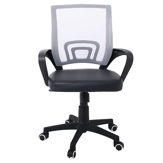 Πολυθρόνα γραφείου από ύφασμα/PU σε χρώμα μαύρο/γκρι 60x54x84/94