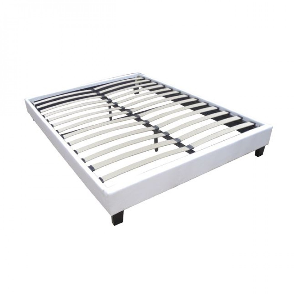 Κρεβάτι υπόστρωμα "WILTON" από PU σε χρώμα λευκό 157x211x29