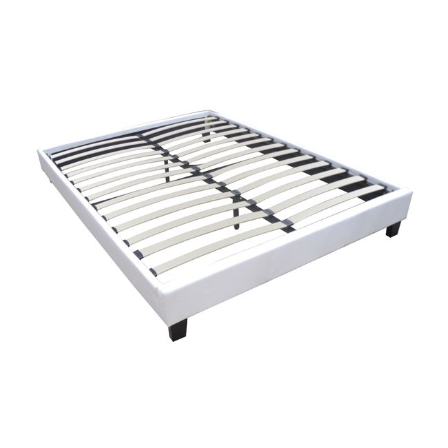 Κρεβάτι υπόστρωμα "WILTON" από PU σε χρώμα λευκό 157x211x29