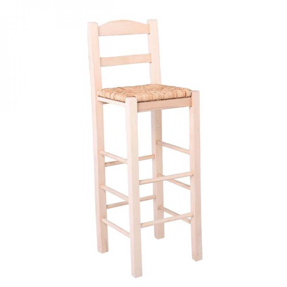 Σκαμπό μπαρ "ΣΙΦΝΟΣ" από ξύλο/ψάθα σε χρώμα φυσικό 36x37x107