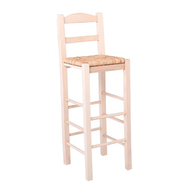 Σκαμπό μπαρ "ΣΙΦΝΟΣ" από ξύλο/ψάθα σε χρώμα φυσικό 36x37x107