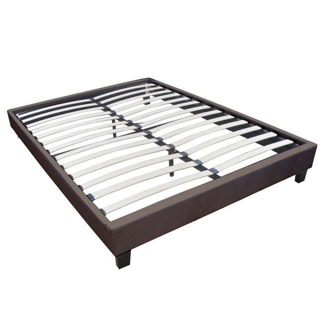 Κρεβάτι υπόστρωμα "WILTON" από PU σε χρώμα σκόυρο καφέ 167x211x29