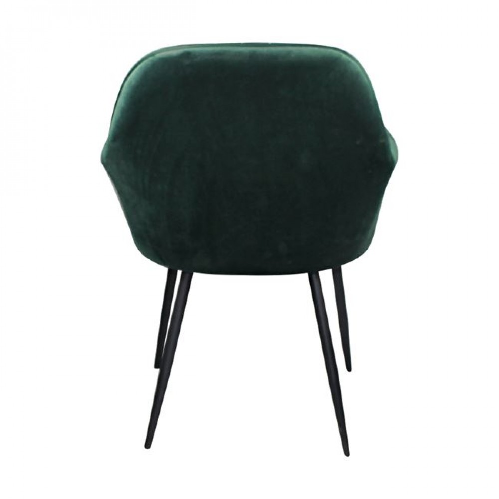 Πολυθρόνα "VALERY" από μέταλλο/ύφασμα σε μαύρο/πράσινο χρώμα 55x61x87