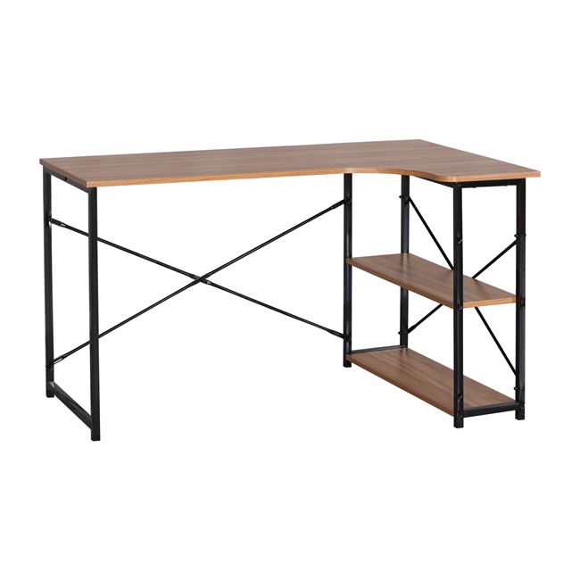 Γραφείο Η/Υ από μέταλλο σε μαύρο/καρυδί χρώμα 120x73x75