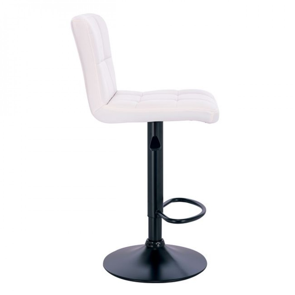 Σκαμπώ μπαρ "LINO" από τεχνόδερμα σε λευκό χρώμα 44x50x92/113