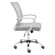 Πολυθρόνα γραφείου "BF2120-S" από μέταλλο/ύφασμα mesh σε λευκό/γκρι χρώμα 57x60x103