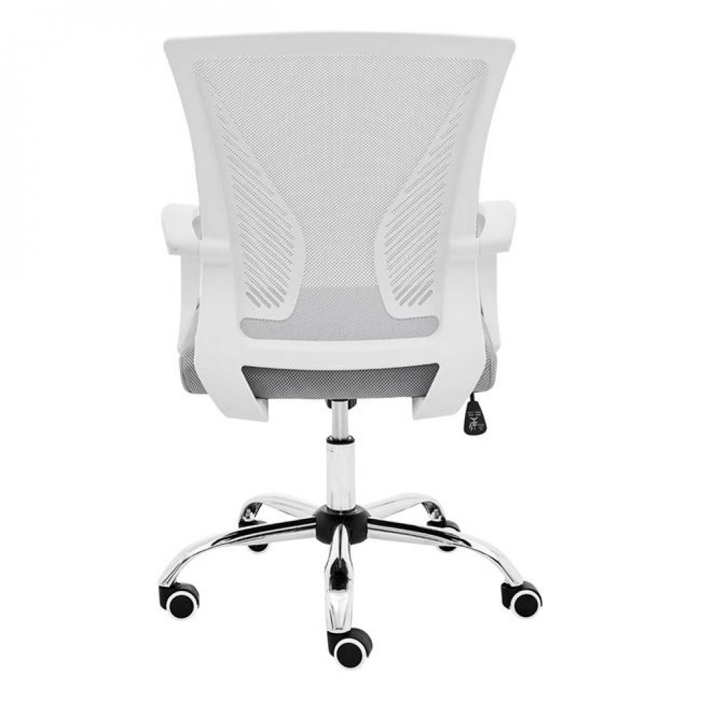 Πολυθρόνα γραφείου "BF2120-S" από μέταλλο/ύφασμα mesh σε λευκό/γκρι χρώμα 57x60x103