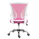 Πολυθρόνα γραφείου "BF2120-S" από μέταλλο/ύφασμα mesh σε άσπρο/ροζ χρώμα 57x60x103