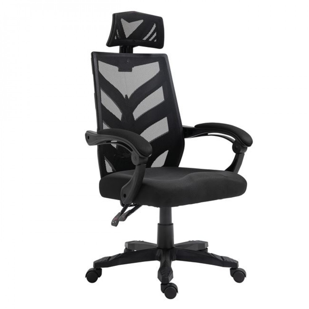 Πολυθρόνα διευθυντή "BF2980" από ύφασμα mesh σε μαύρο χρώμα 60x66x121