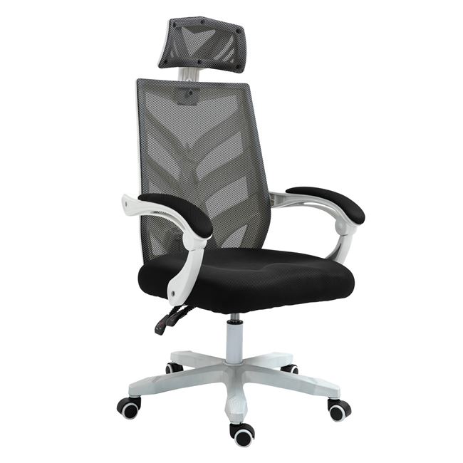 Πολυθρόνα διευθυντή "BF2985" από ύφασμα mesh σε μαύρο/άσπρο χρώμα 60x66x121