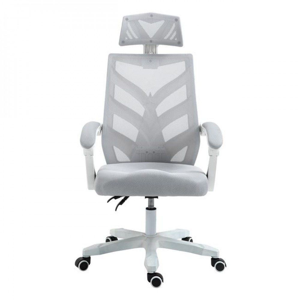 Πολυθρόνα διευθυντή "BF2985" από ύφασμα mesh σε άσπρο/γκρι χρώμα 60x66x121