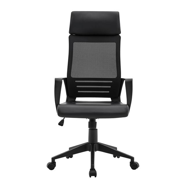 Πολυθρόνα διευθυντή "BF2500" από ύφασμα mesh/PU σε μαύρο χρώμα 58x62x126