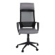 Πολυθρόνα διευθυντή "BF2500" από ύφασμα mesh/PVC/PU σε μαύρο/γκρι χρώμα 58x62x116