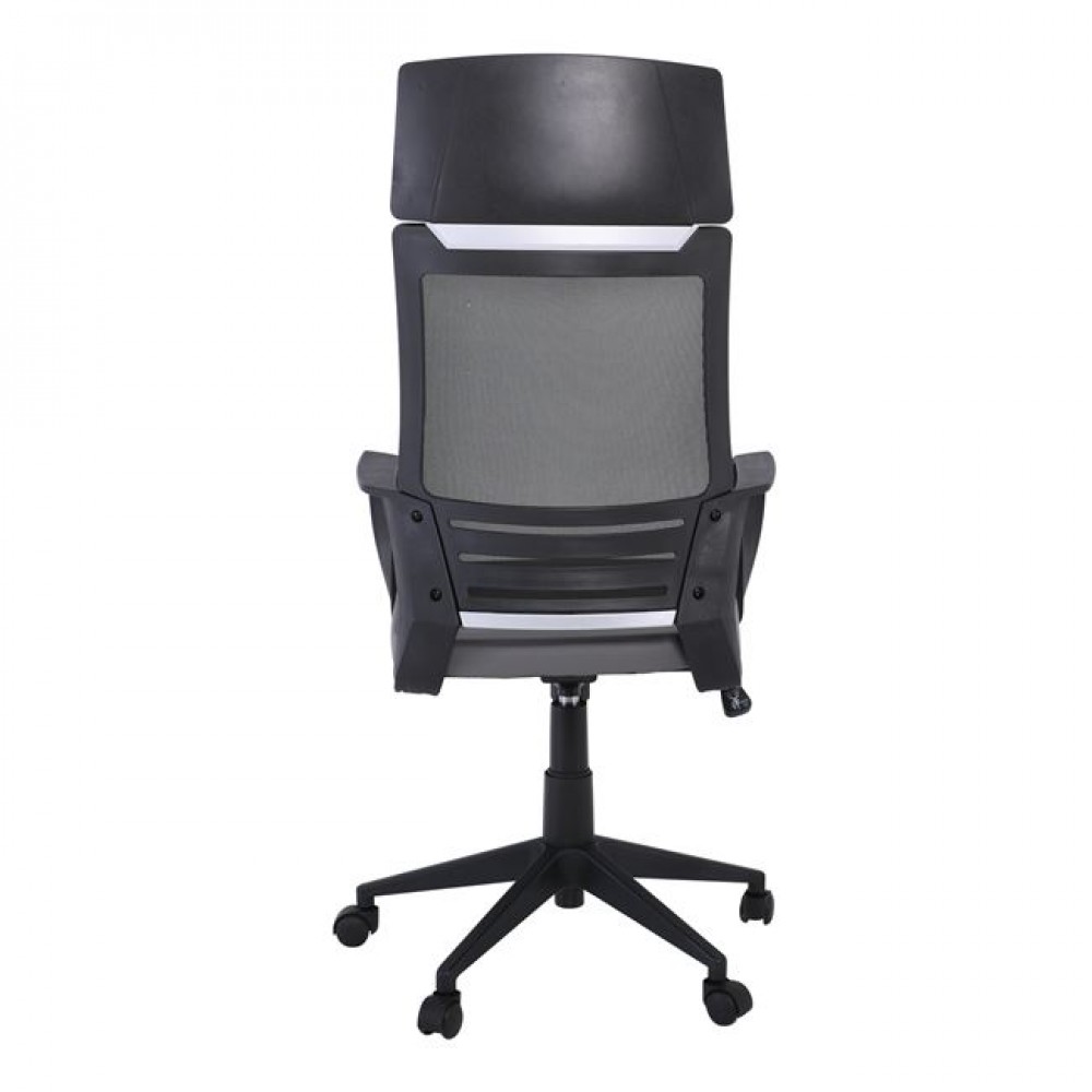 Πολυθρόνα διευθυντή "BF2500" από ύφασμα mesh/PVC/PU σε μαύρο/γκρι χρώμα 58x62x116