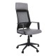 Πολυθρόνα διευθυντή "BF2500" από ύφασμα mesh/PVC/PU σε μαύρο/γκρι χρώμα 58x62x116