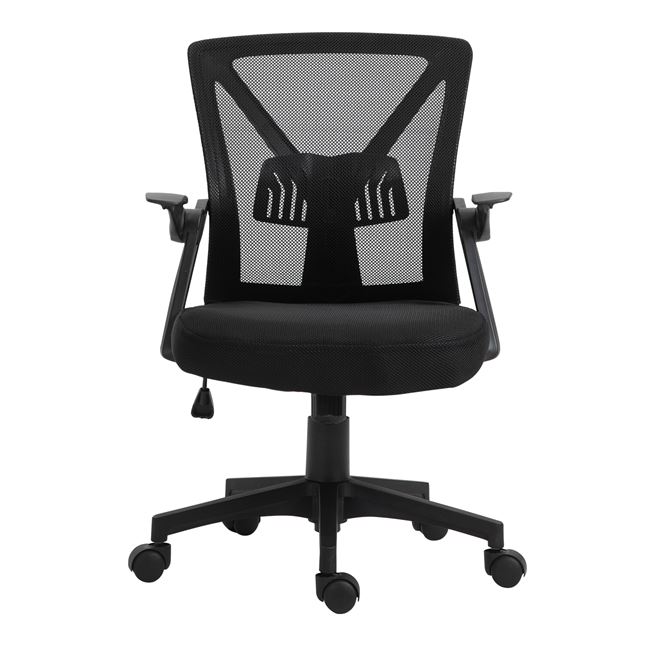 Πολυθρόνα εργασίας "BF2130" από ύφασμα mesh σε χρώμα μαύρο 61x57x91/101